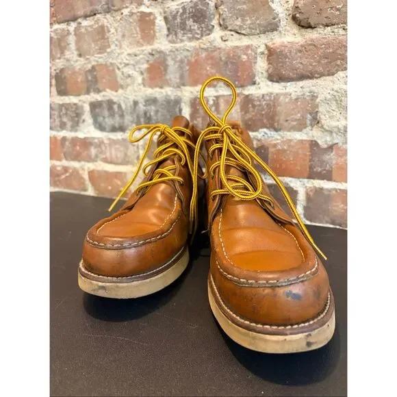 • RED WING • Cognac Brown/Tan Heritage Work Classic Moc Chukka Boot • Men’s appr
